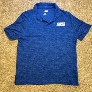 NFL Giants Team Apparel Blue Polo Shirt Mens XL Extra Large
